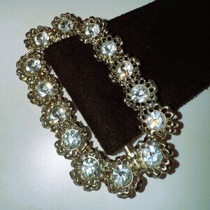 Blumarine Black Suede Belt Crystal Statement Buckle EXCELLENT